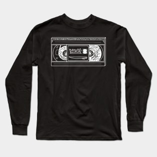 80s VHS Tape with Surf artwork Long Sleeve T-Shirt